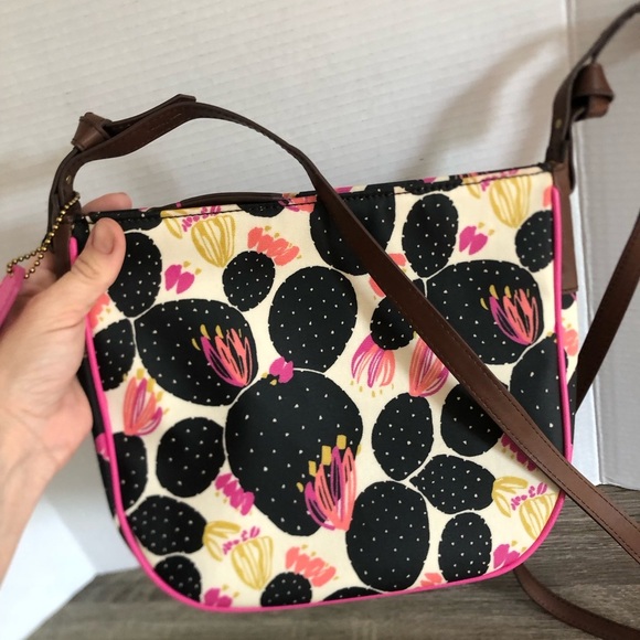 Vibrant Cactus Pattern Crossbody Bag - Picture 8 of 14